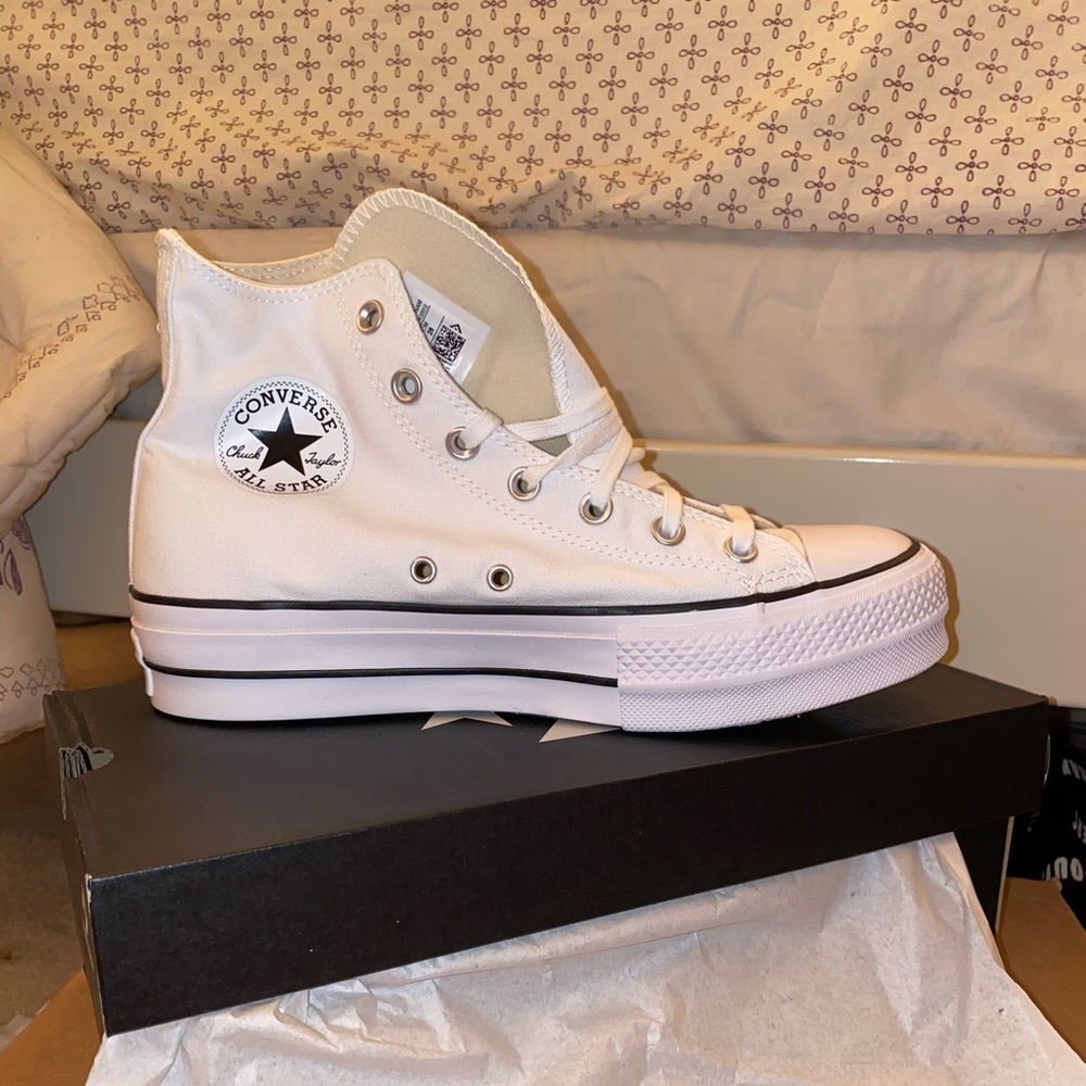 White High Top Platform Converse